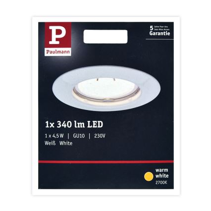 Paulmann 93658 - LED-GU10/4,5W Podhľadové svietidlo 230V