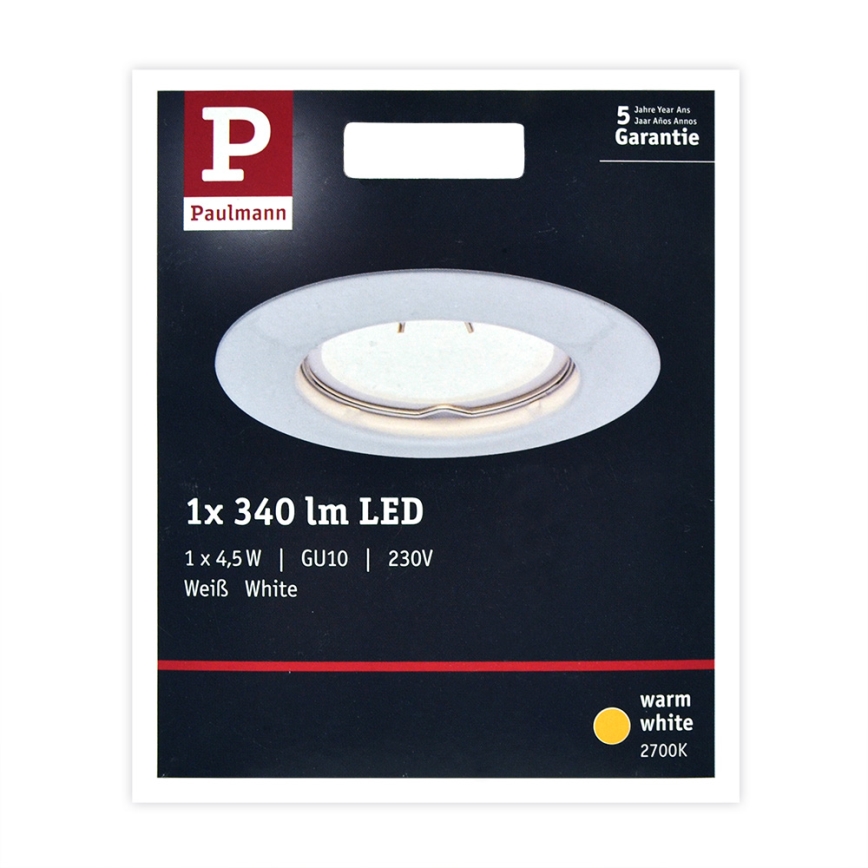 Paulmann 93658 - LED-GU10/4,5W Podhľadové svietidlo 230V