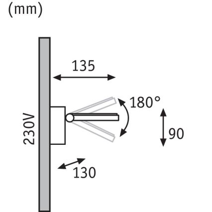 Paulmann 93781 - LED/7,2W IP44 Kúpeľňové nástenné svietidlo SPECIAL LINE 230V