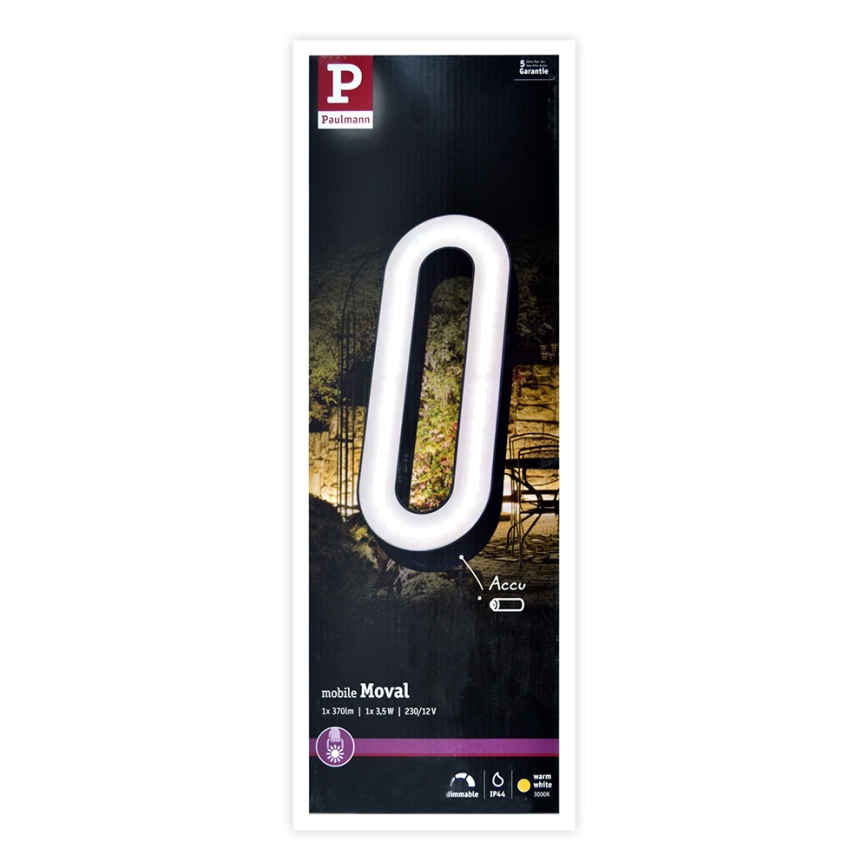 Paulmann 93933 - LED/6W IP44 Stmievateľná vonkajšia prenosná lampa MOVAL 230V