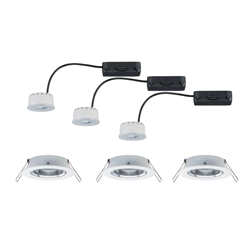 Paulmann 93942 - SADA 3xLED/6,8W IP23 Stmievateľné kúpeľňové podhľadové svietidlo COIN 230V