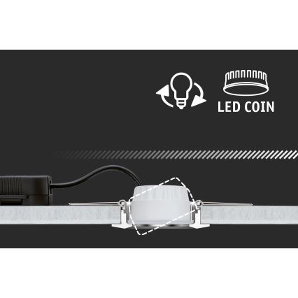 Paulmann 93942 - SADA 3xLED/6,8W IP23 Stmievateľné kúpeľňové podhľadové svietidlo COIN 230V
