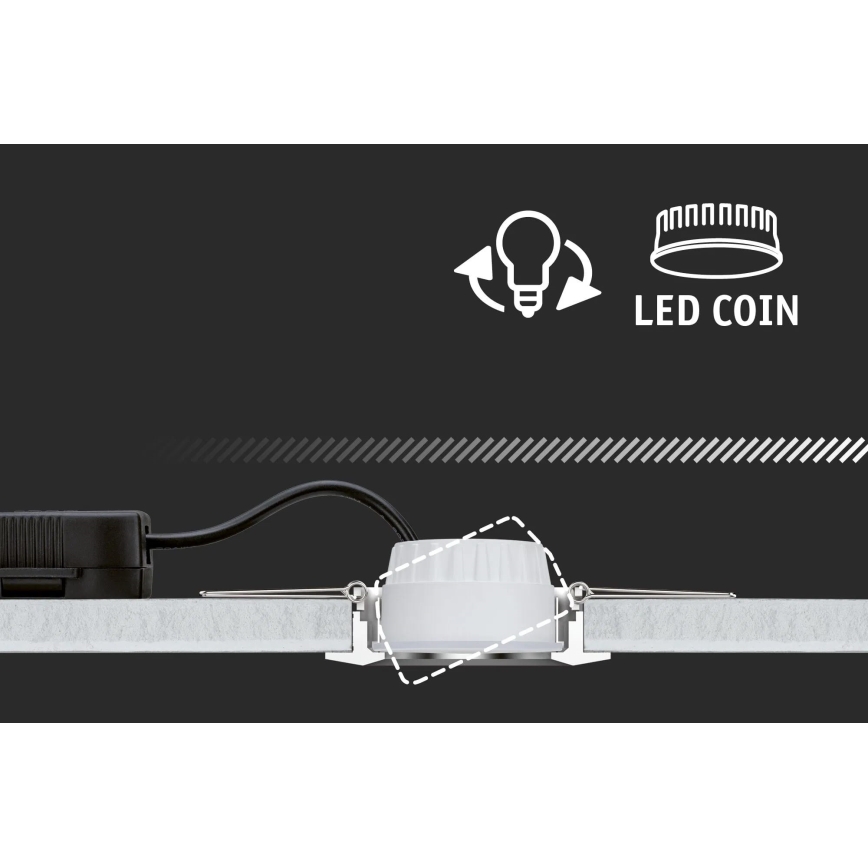 Paulmann 93942 - SADA 3xLED/6,8W IP23 Stmievateľné kúpeľňové podhľadové svietidlo COIN 230V