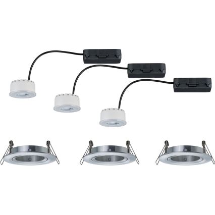Paulmann 93943 - SADA 3x LED/6,8 W IP23 Stmievateľné kúpeľňové zapustené svietidlo COIN 230 V