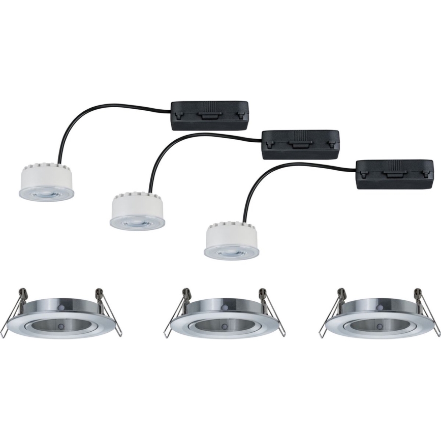 Paulmann 93943 - SADA 3x LED/6,8 W IP23 Stmievateľné kúpeľňové zapustené svietidlo COIN 230 V
