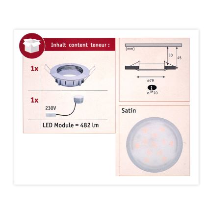 Paulmann 93959 - LED/7W IP44 Stmievateľné kúpeľňové svietidlo COIN 230V