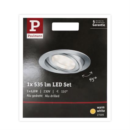 Paulmann 93983 - LED/6,8W IP23 Kúpeľňové podhľadové svietidlo COIN 230V