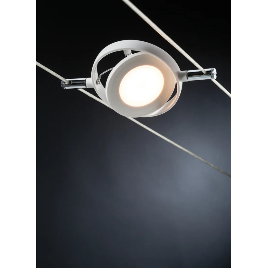 Paulmann 94106 - SADA 6xLED/4W Bodové svietidlo do lankového systému ROUNDMAC 230V biela