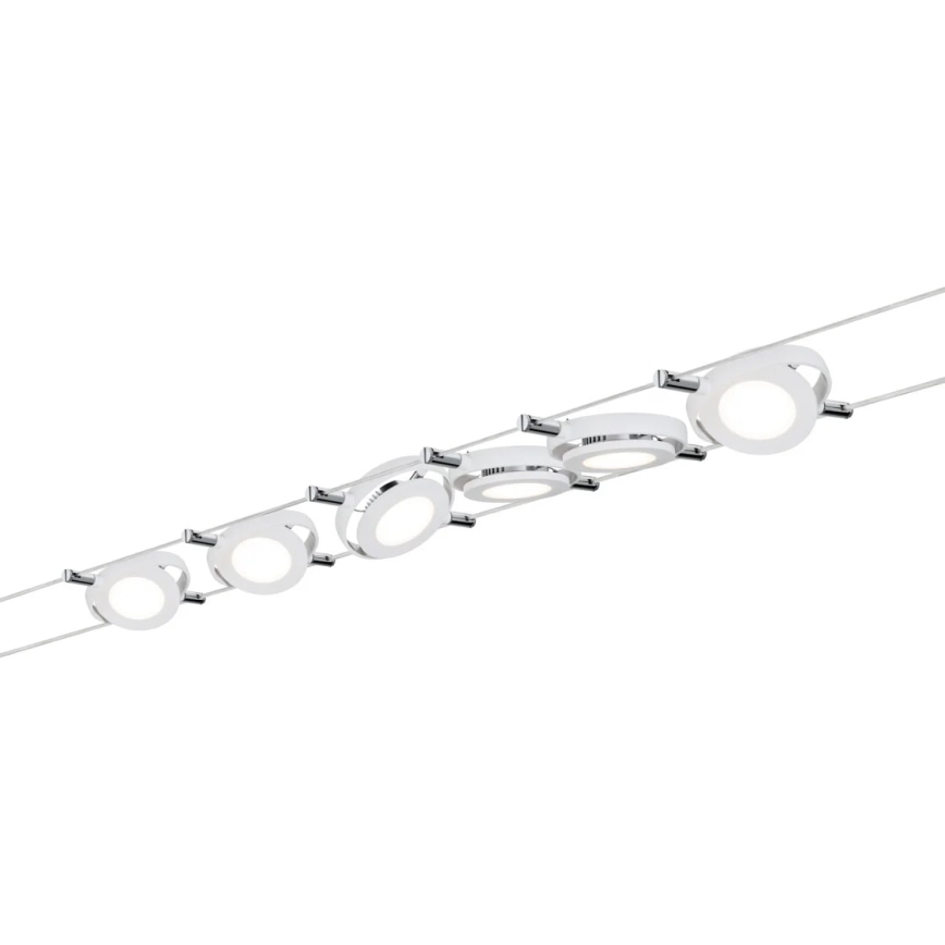 Paulmann 94106 - SADA 6xLED/4W Bodové svietidlo do lankového systému ROUNDMAC 230V biela