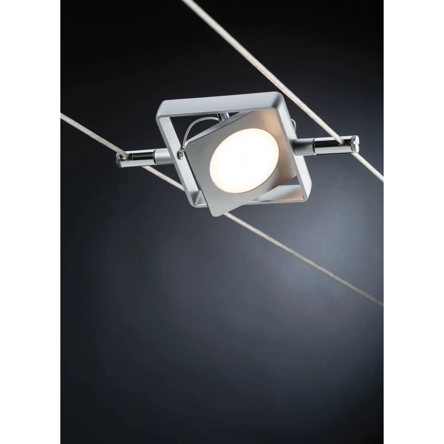 Paulmann 94107 - SADA 4xLED/4,3W Kompletný lankový systém MAC 230V matný chróm
