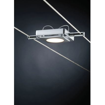 Paulmann 94107 - SADA 4xLED/4,3W Kompletný lankový systém MAC 230V matný chróm