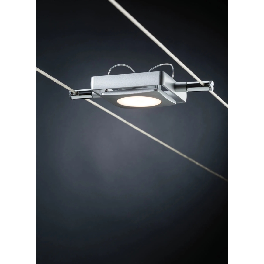 Paulmann 94107 - SADA 4xLED/4,3W Kompletný lankový systém MAC 230V matný chróm