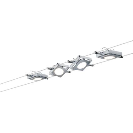 Paulmann 94107 - SADA 4xLED/4,3W Kompletný lankový systém MAC 230V matný chróm