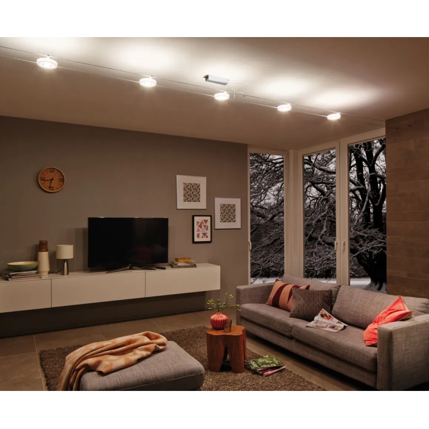 Paulmann 94109 - SADA 5×LED/4,3 W Kompletný lankový systém MAC 230 V biela