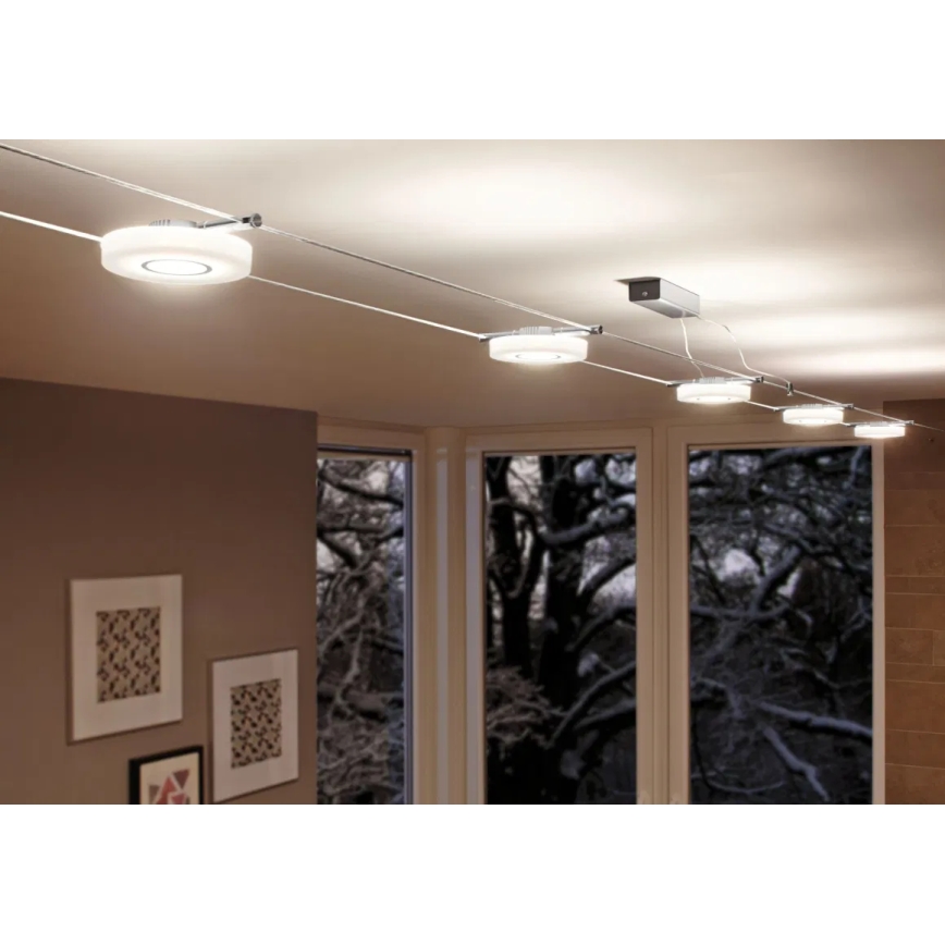 Paulmann 94109 - SADA 5×LED/4,3 W Kompletný lankový systém MAC 230 V biela