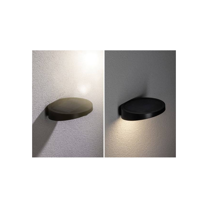 Paulmann 94246 - LED/1,2W IP44 Vonkajšie solárne svietidlo so senzorom RYSE 3,7V 1800 mAh