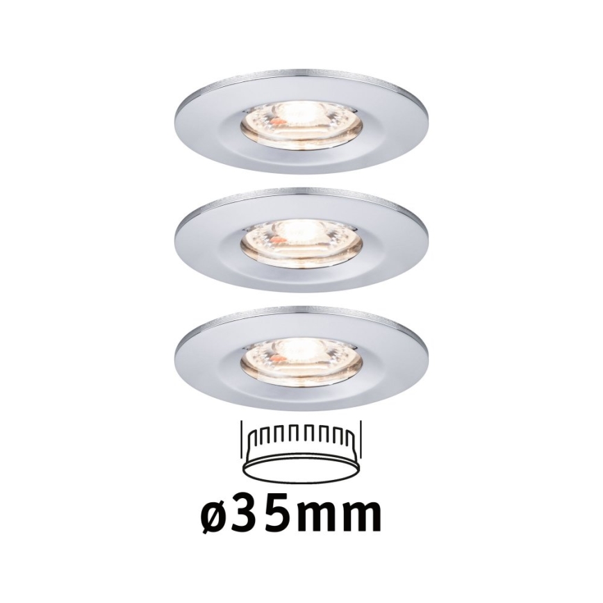 Paulmann 94303 - SADA 3xLED/4W IP44 Kúpeľňové podhľadové svietidlo COIN 230V