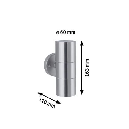 Paulmann 94331 - 2xGU10/10W IP44 Vonkajšie nástenné svietidlo FLAME 230V