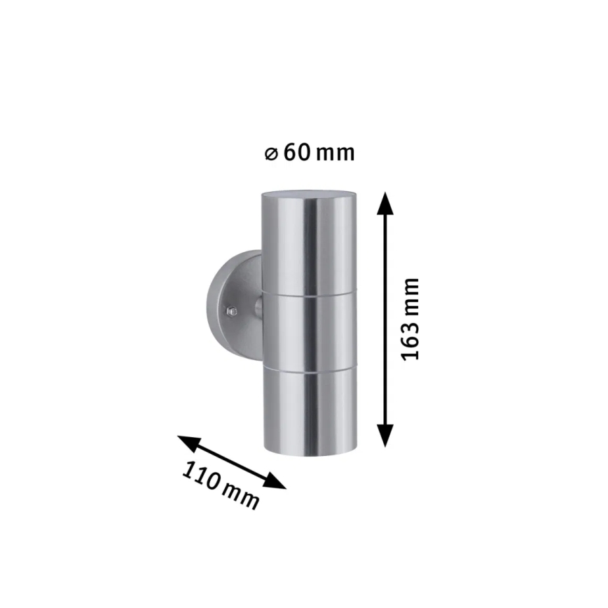 Paulmann 94331 - 2xGU10/10W IP44 Vonkajšie nástenné svietidlo FLAME 230V