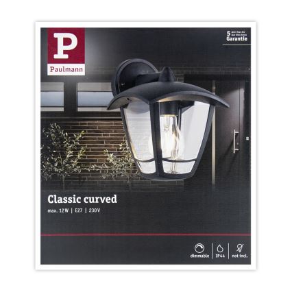 Paulmann 94392 - 1xE27/12W IP44 Vonkajšie nástenné svietidlo CLASSIC 230V