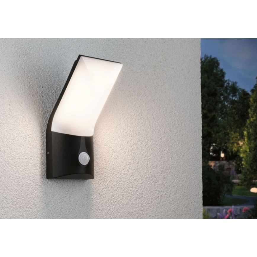 Paulmann 94402 - LED/10W IP44 Vonkajšie nástenné svietidlo so senzorom ADYA 230V