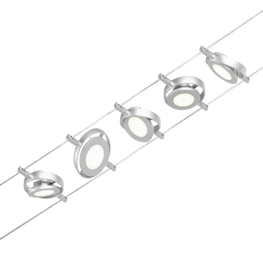 Paulmann 94414 - SADA 5xLED/4,5W Bodové svietidlo do lankového systému ROUNDMAC 230V lesklý chróm