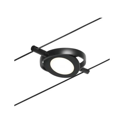 Paulmann 94418 - Sada 5xLED/4,5W Kompletný lankový systém ROUNDMAC 230V čierna