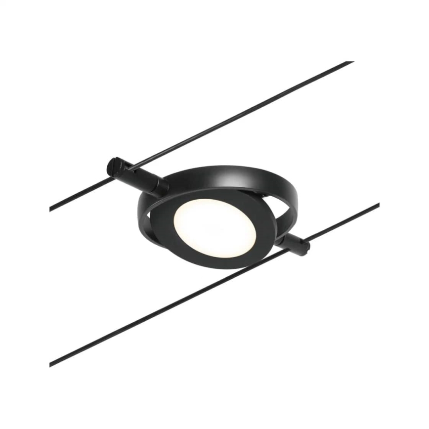 Paulmann 94418 - Sada 5xLED/4,5W Kompletný lankový systém ROUNDMAC 230V čierna