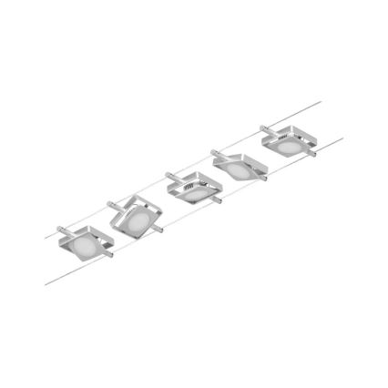 Paulmann 94420 - SADA 5xLED/4,5W Kompletný lankový systém MAC 230V matný chróm