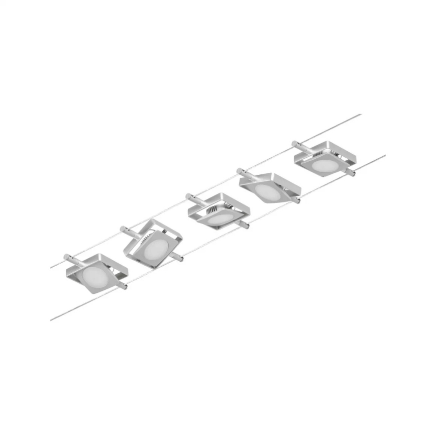 Paulmann 94420 - SADA 5xLED/4,5W Kompletný lankový systém MAC 230V matný chróm