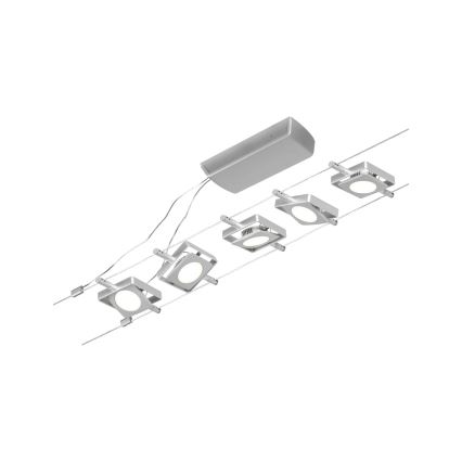 Paulmann 94420 - SADA 5xLED/4,5W Kompletný lankový systém MAC 230V matný chróm