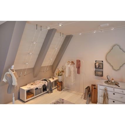 Paulmann 94432 - Súprava 5xGU5,3/10W Kompletný lanový systém MAC 230V biela