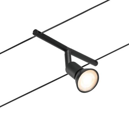 Paulmann 94446 - Súprava 5xGU5,3/10W Kompletný lanový systém SALT 230V čierny