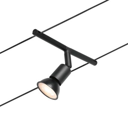 Paulmann 94446 - Súprava 5xGU5,3/10W Kompletný lanový systém SALT 230V čierny