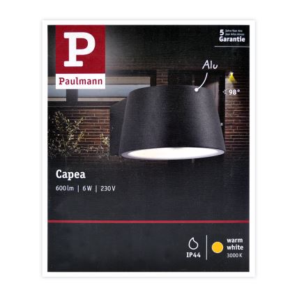 Paulmann 94452 - LED/6W IP44 Vonkajšie nástenné svietidlo CAPEA 230V