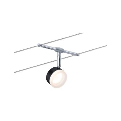 Paulmann 94457 - SADA 5xLED/4W Kompletný lankový systém CLEAR 230V čierna/lesklý chróm