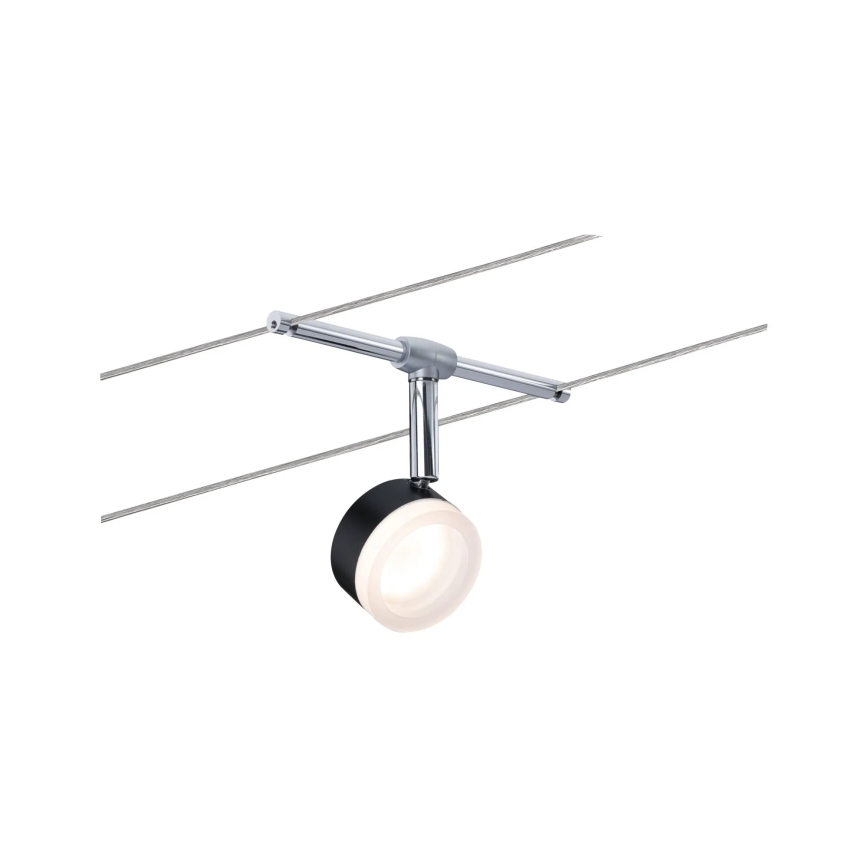 Paulmann 94457 - SADA 5xLED/4W Kompletný lankový systém CLEAR 230V čierna/lesklý chróm