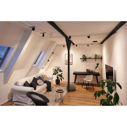 Paulmann 94469 - SADA 5xGU5,3/10W Kompletný lanový systém CUP 230V čierny