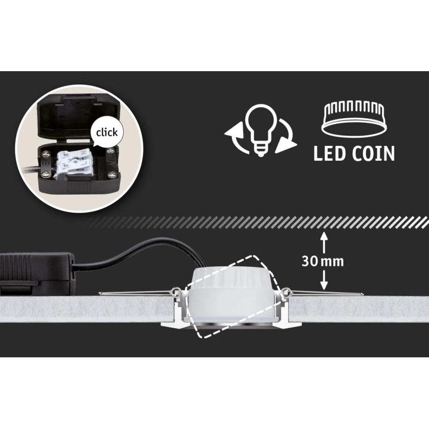 Paulmann 94473 - SADA 3xLED/6W IP44 Kúpeľňové podhľadové svietidlo NOVA 230V