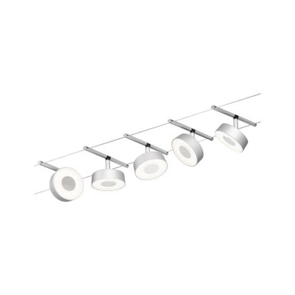 Paulmann 94475 - SADA 5xLED/5W Kompletný lanový systém CIRCLE 230V matný chróm
