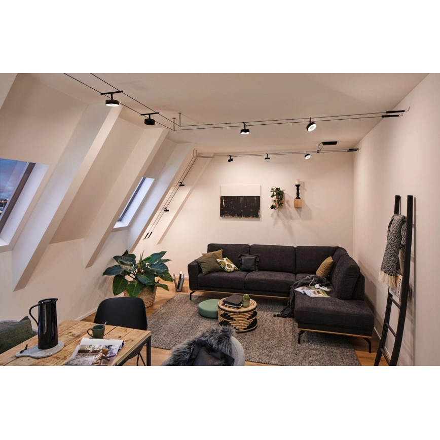 Paulmann 94479 - Súprava 5× LED 5 W, kompletný lanový systém CIRCLE 230 V, čierna