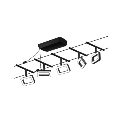 Paulmann 94485 - Súprava 5x LED/4,8 W Kompletný lankový systém FRAME 230 V čierny