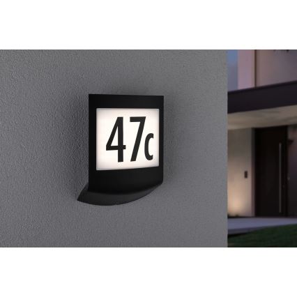 Paulmann 94513 - RGBW LED/8,2W IP44 Stmievateľné svietidlo na domové číslo so súmrakovým senzorom PADEA 230V antracit