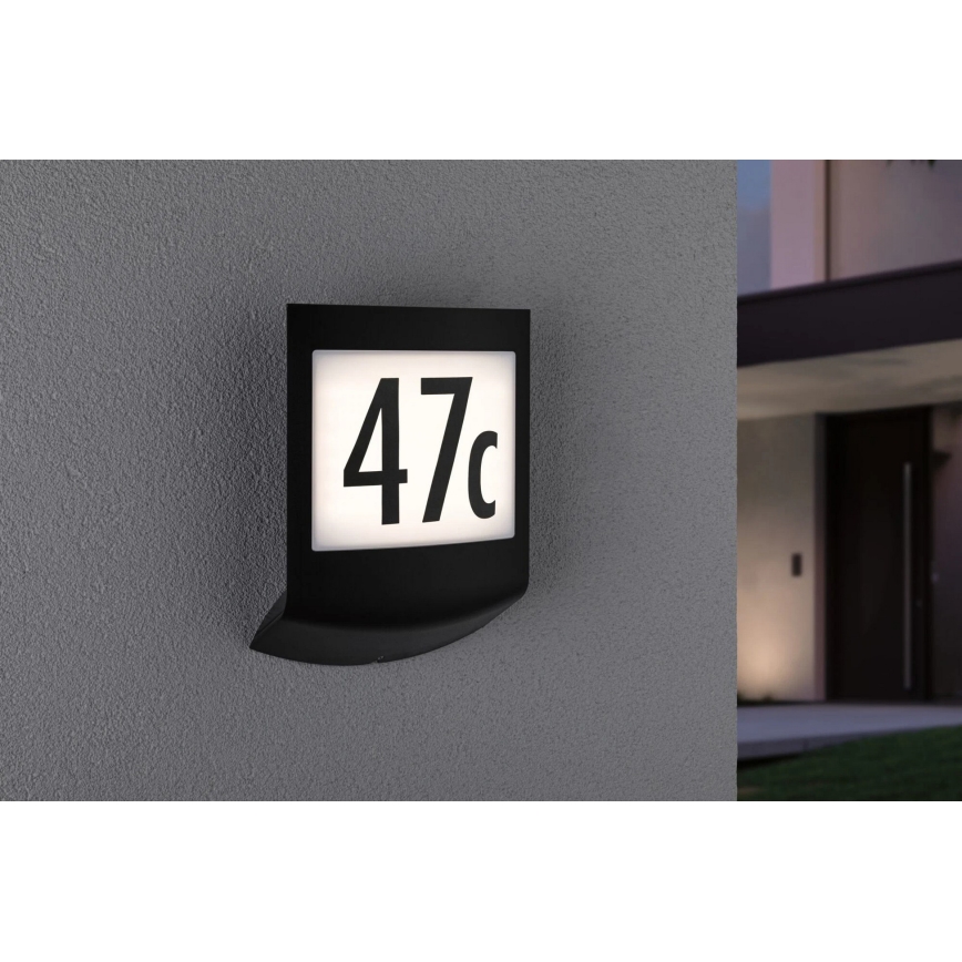 Paulmann 94513 - RGBW LED/8,2W IP44 Stmievateľné svietidlo na domové číslo so súmrakovým senzorom PADEA 230V antracit