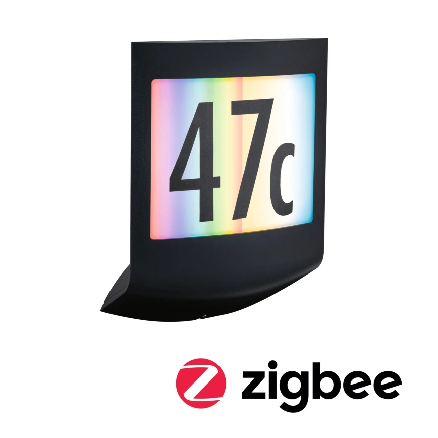 Paulmann 94513 - RGBW LED/8,2W IP44 Stmievateľné svietidlo na domové číslo so súmrakovým senzorom PADEA 230V antracit