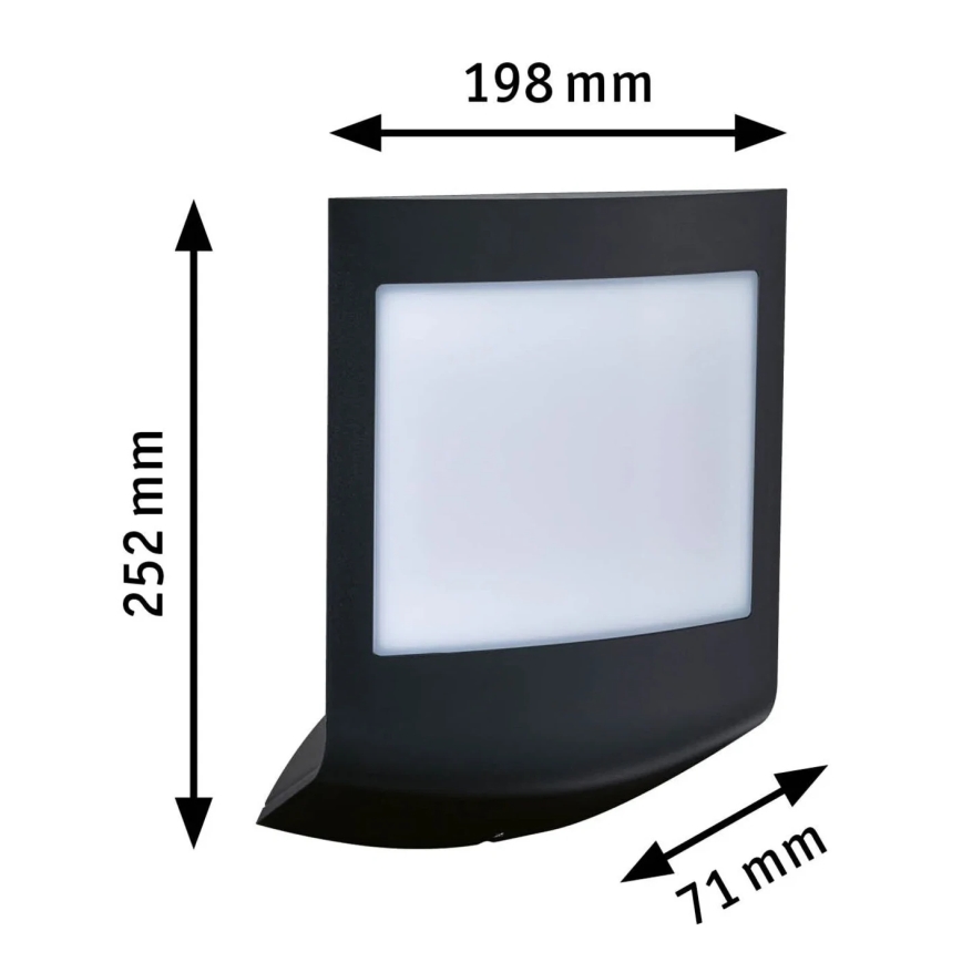 Paulmann 94513 - RGBW LED/8,2W IP44 Stmievateľné svietidlo na domové číslo so súmrakovým senzorom PADEA 230V antracit