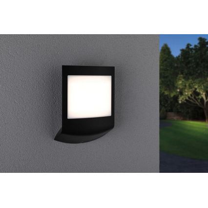 Paulmann 94513 - RGBW LED/8,2W IP44 Stmievateľné vonkajšie nástenné svietidlo so snímačom pohybu a súmraku PADEA 230V antracit