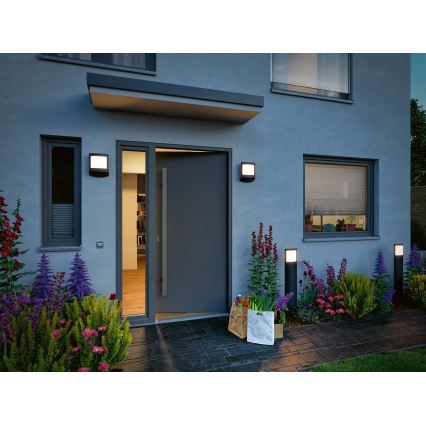 Paulmann 94514 - LED/8,5W IP44 Stmievateľné vonkajšie svietidlo s pohybovým a súmrakovým senzorom PADEA 230V antracit