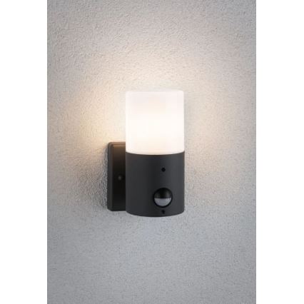 Paulmann 94648 - 1xE27/15W IP44 Vonkajšie nástenné svietidlo so senzorom TUBS 230V