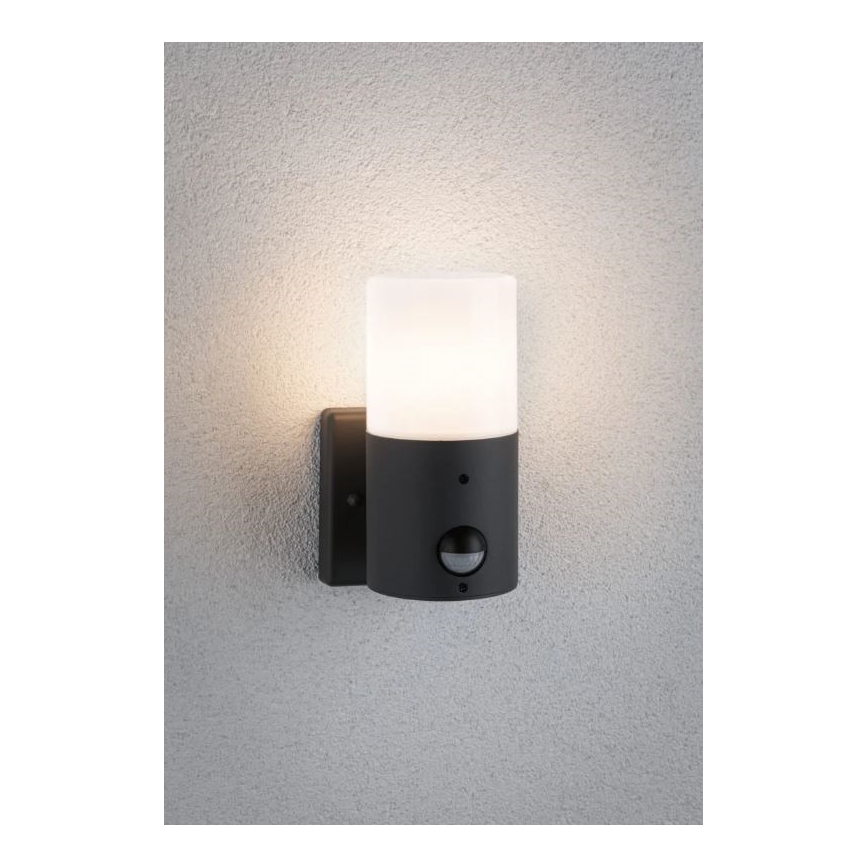 Paulmann 94648 - 1xE27/15W IP44 Vonkajšie nástenné svietidlo so senzorom TUBS 230V